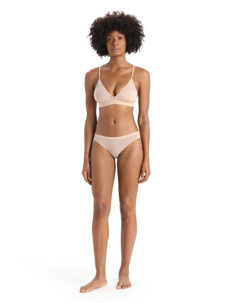 Women's Icebreaker Merino Siren Bra One Piece & Sets Praline | CA 1203OKIR